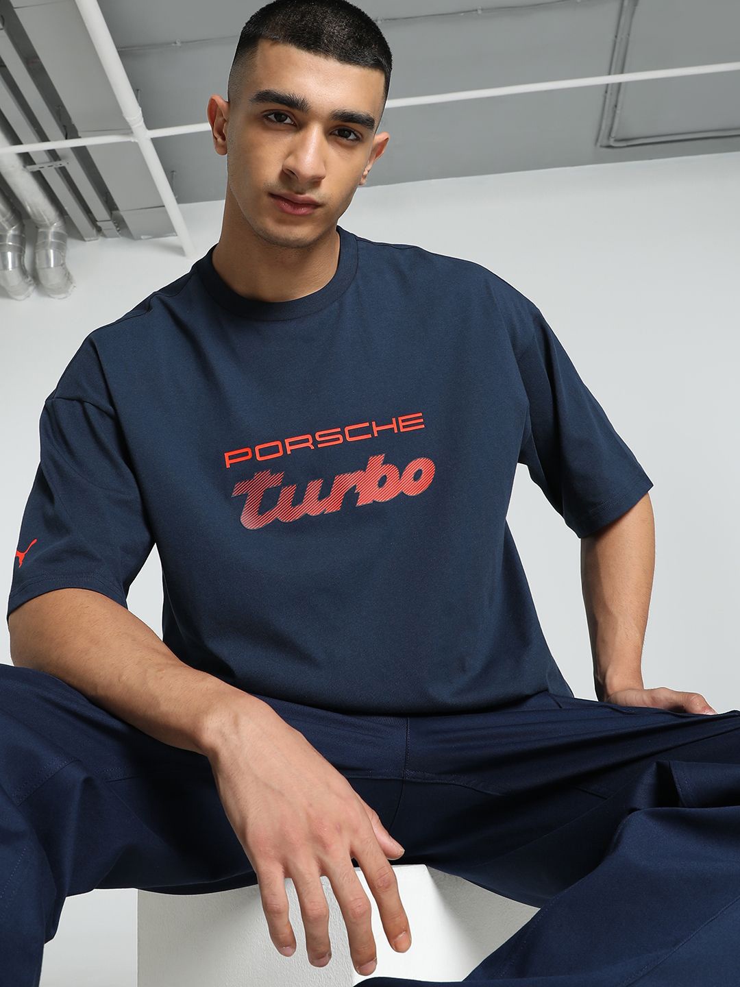 

PUMA Motorsport Men Typography Applique T-shirt, Navy blue