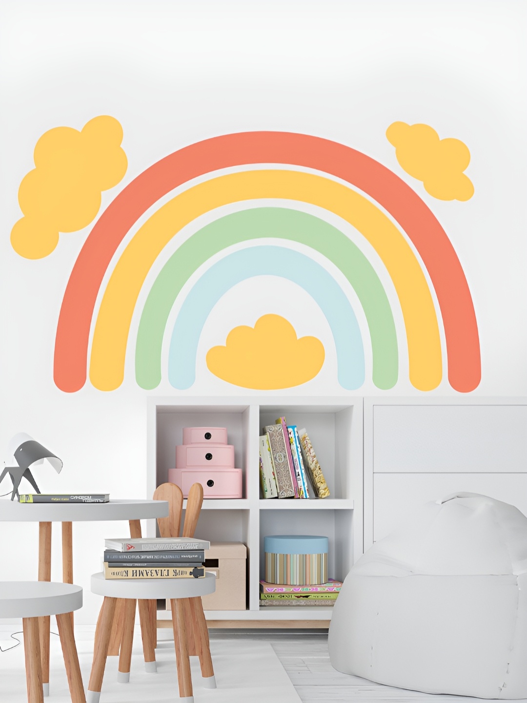 

My Kids Wall 3 Pieces Yellow & Blue UV Printed Other Wall Stickers, Red