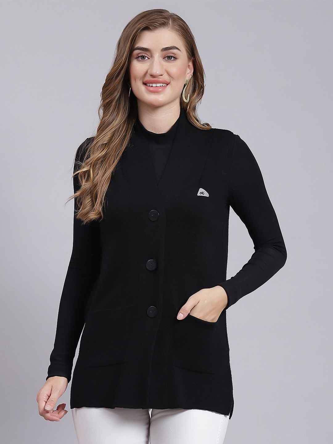 

Monte Carlo Women Woollen Cardigan, Black