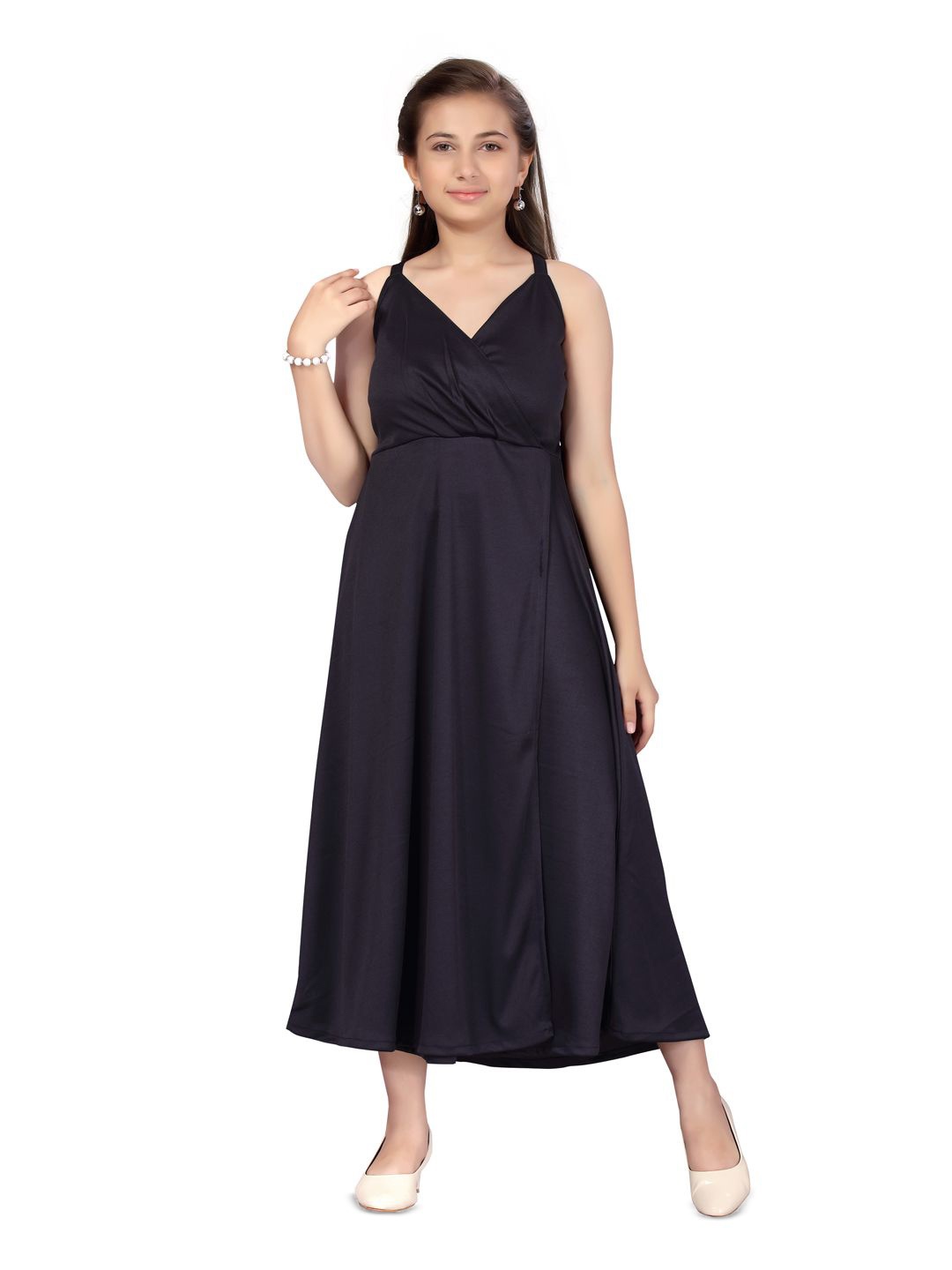 

BAESD Girls Fit & Flare Maxi Dress, Navy blue