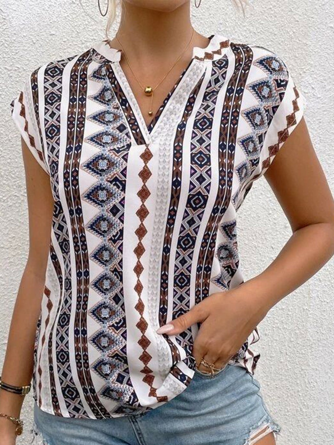 

Stylecast X Slyck Print Extended Sleeves Top, Multi