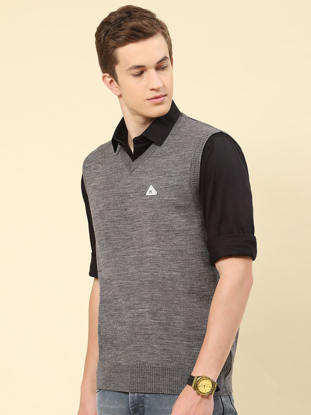 

Monte Carlo Men Woollen Sweater Vest, Grey