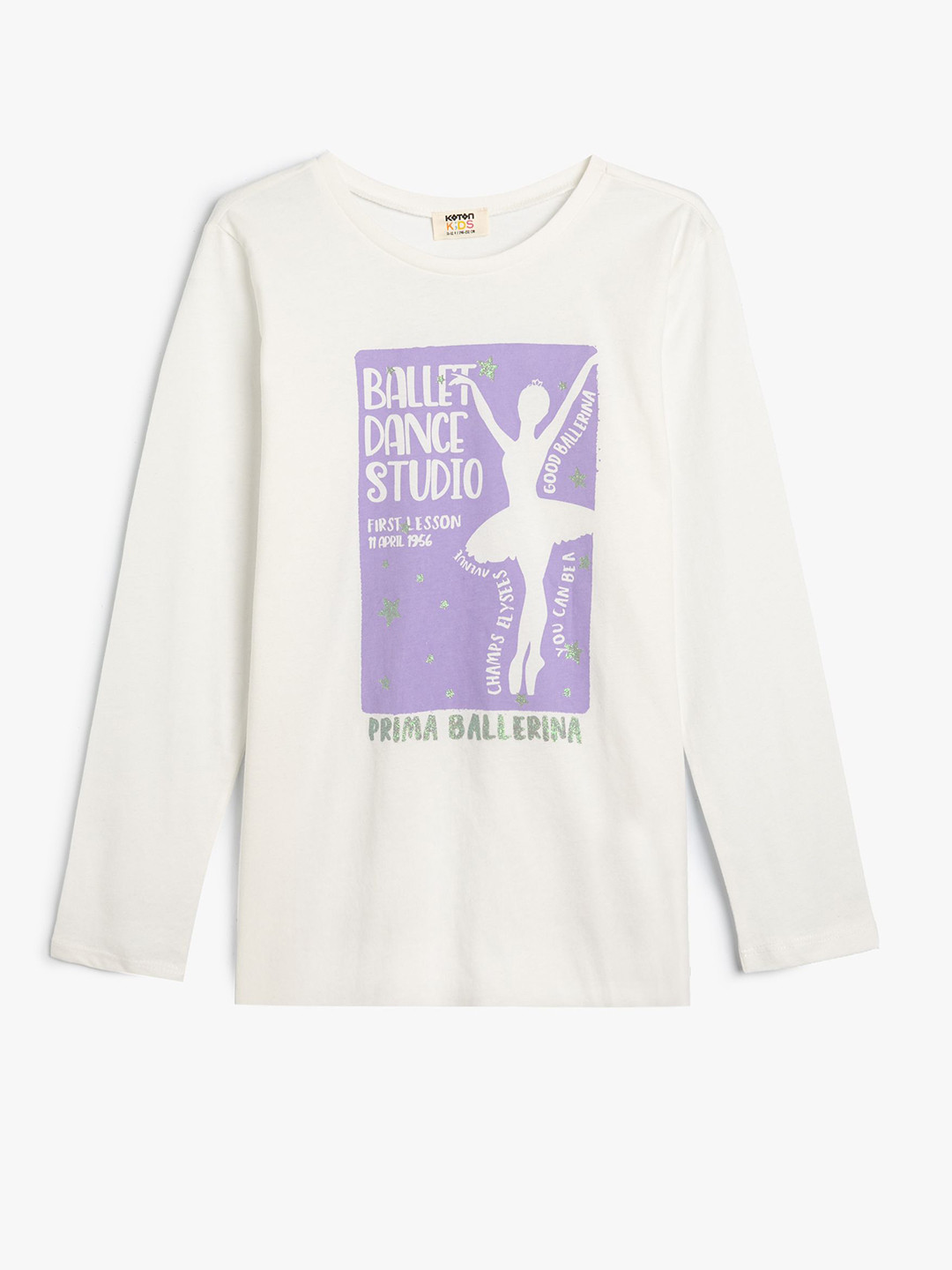 

Koton Girls Typography Printed T-shirt, Beige