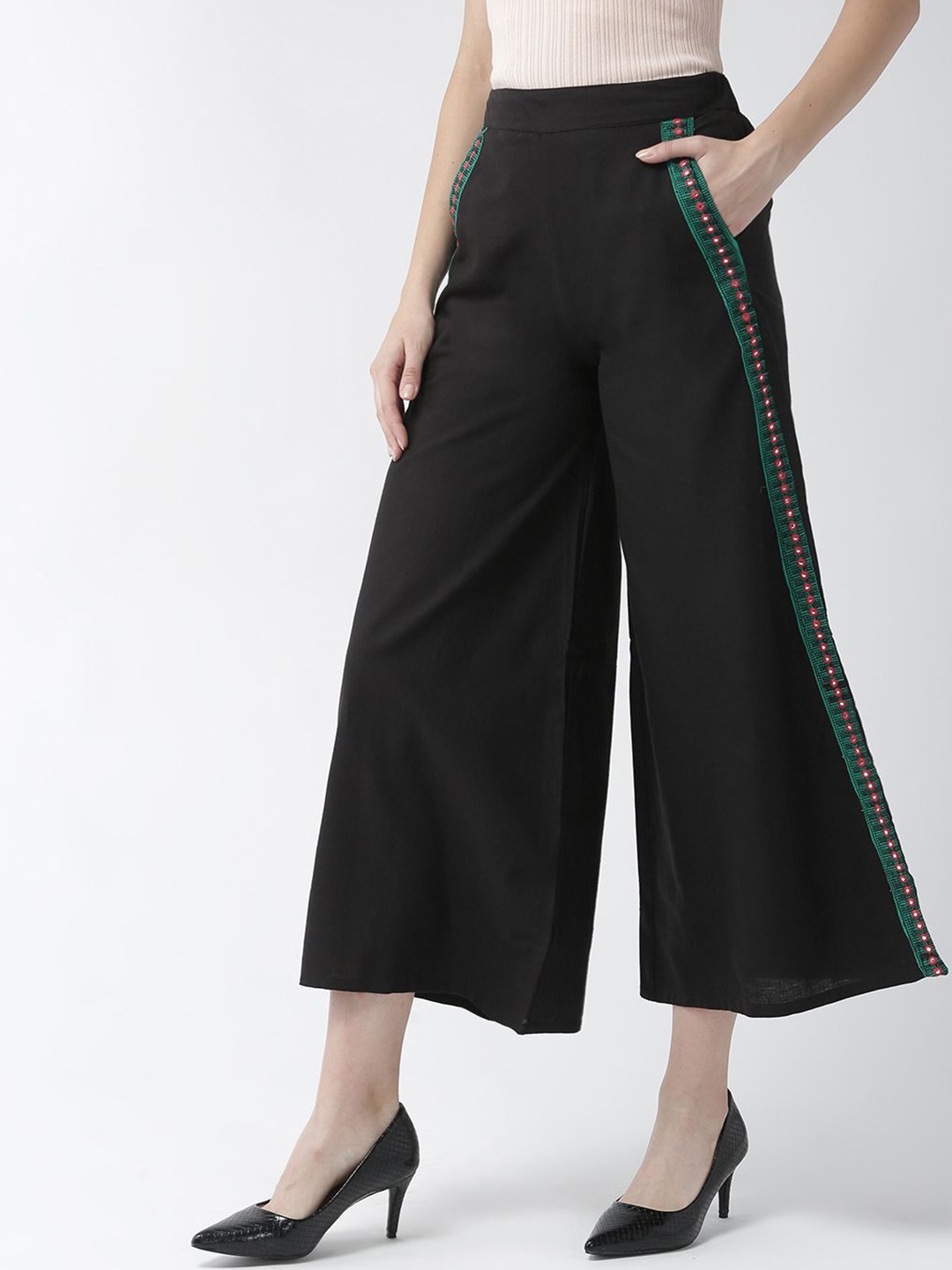 

Anouk Women Cropped Ethnic Palazzos, Black