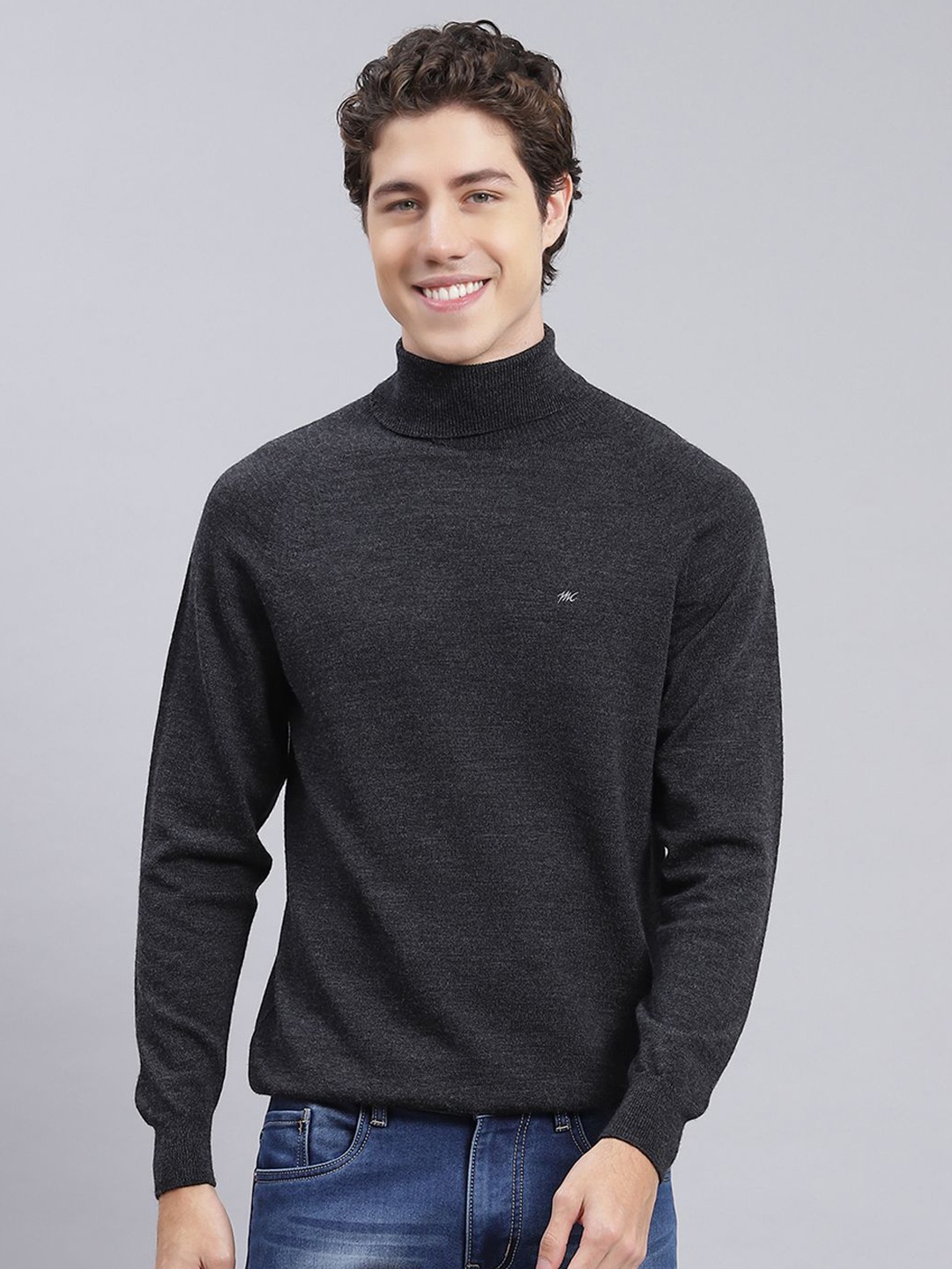 

Monte Carlo Men Woollen Pullover, Grey