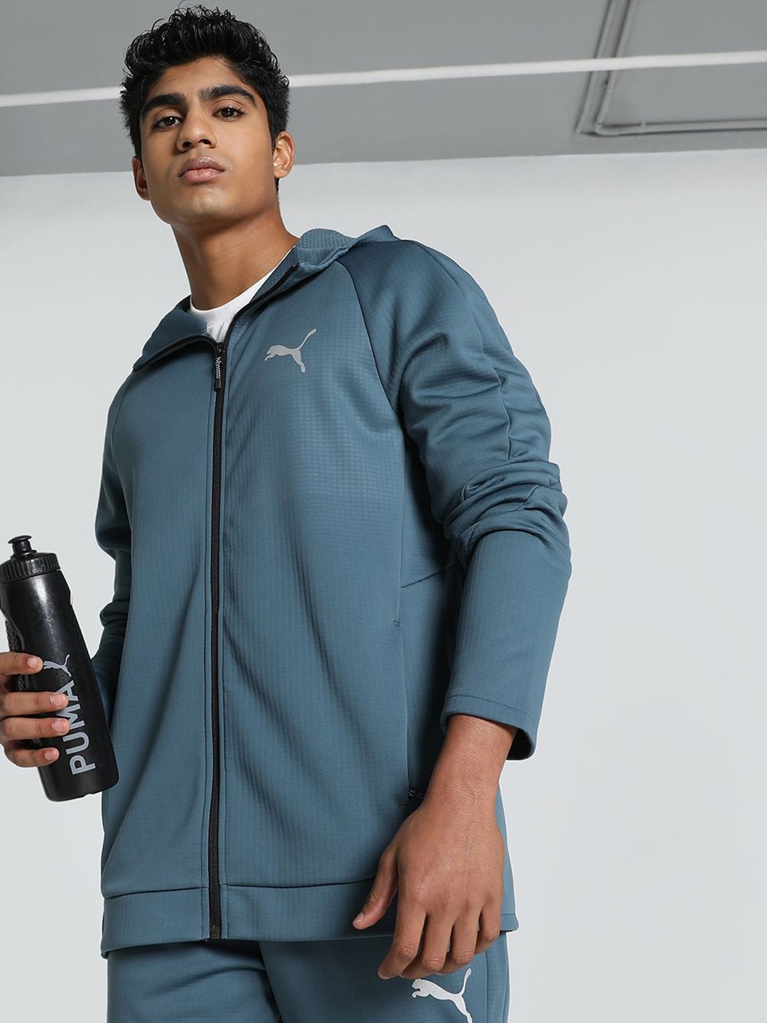

Puma EVOSTRIPE Full-Zip Slim Fit Hoodie, Grey