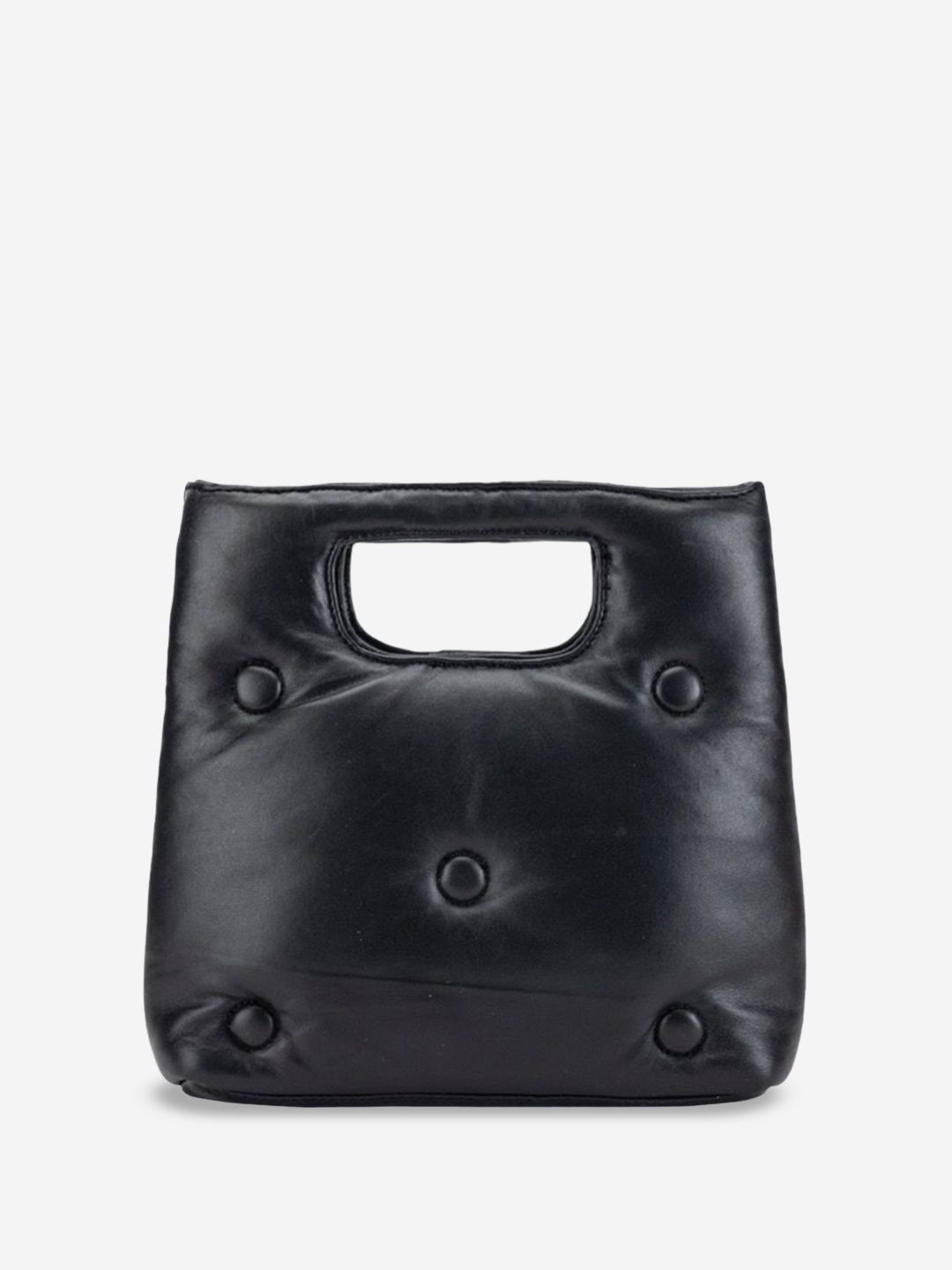 

Abelardo De Moda Leather Bucket Handheld Bag, Black