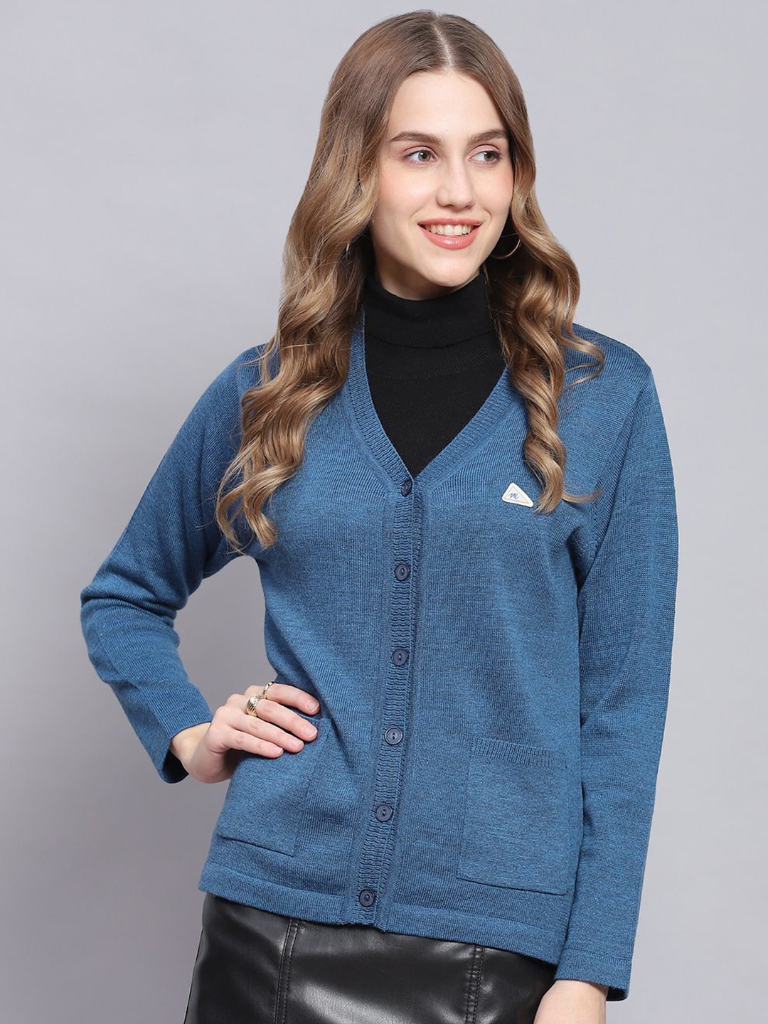 

Monte Carlo Women Woollen Cardigan, Blue