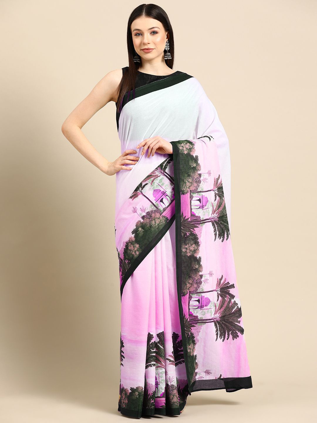 

BUTA BUTI Pure Cotton Saree, Pink