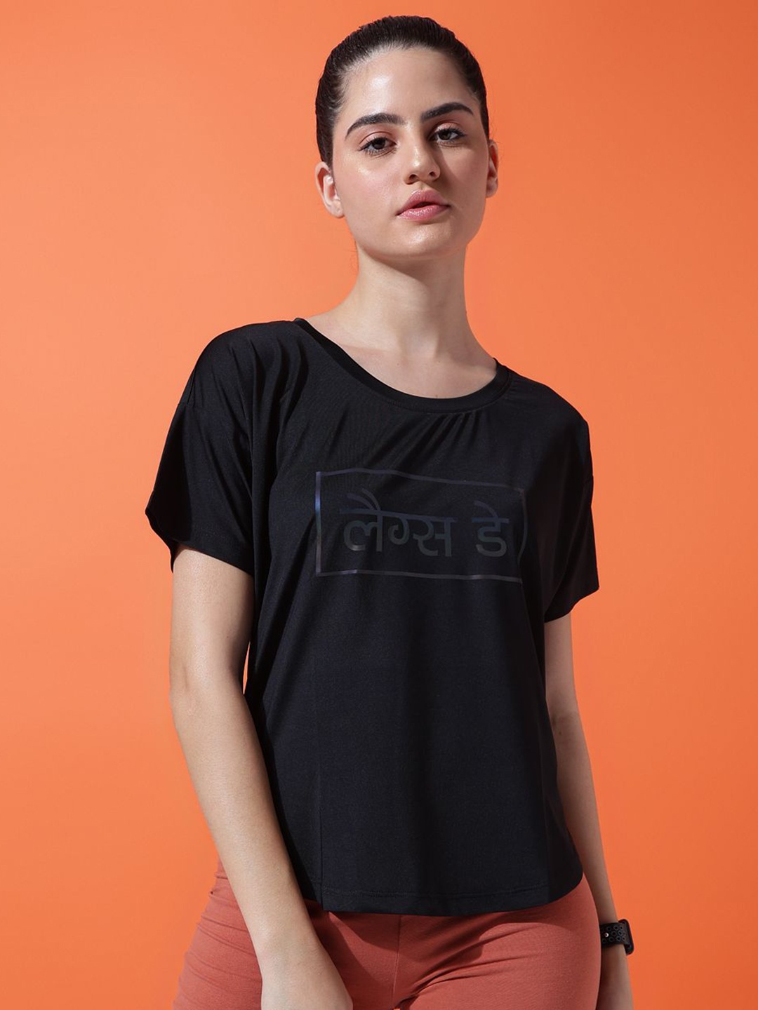 

MKH Women Typography Printed Round Neck T-Shirt, Black