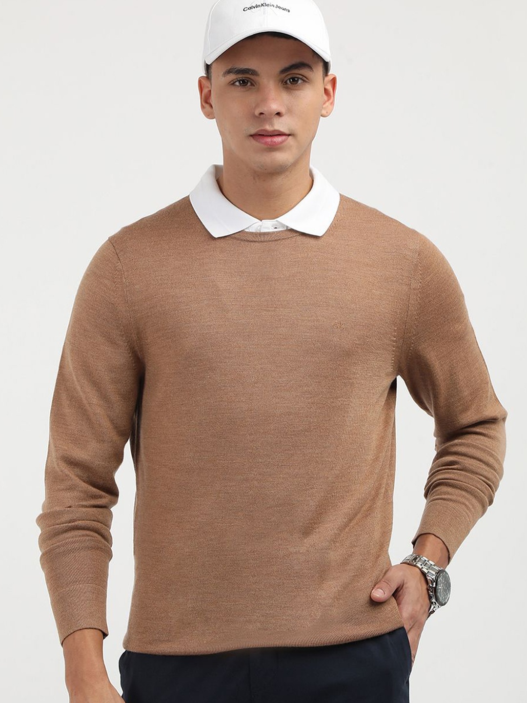 

Calvin Klein Jeans Men Woollen Pullover, Beige