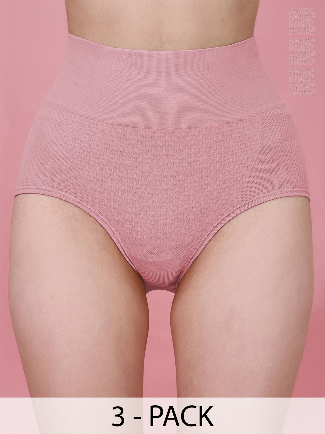 

Trendmalls Pack Of 3 Slimmer Tights Seamless Tummy & Thigh Shapewear, Peach