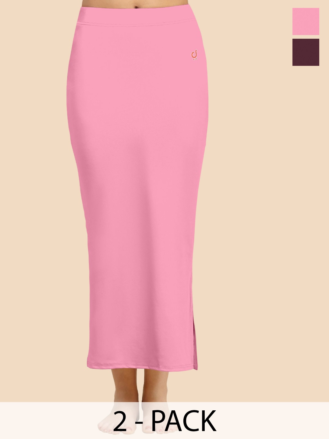 

Trendmalls Pack Of 2 Mid-Rise Saree Shapewear, Rose