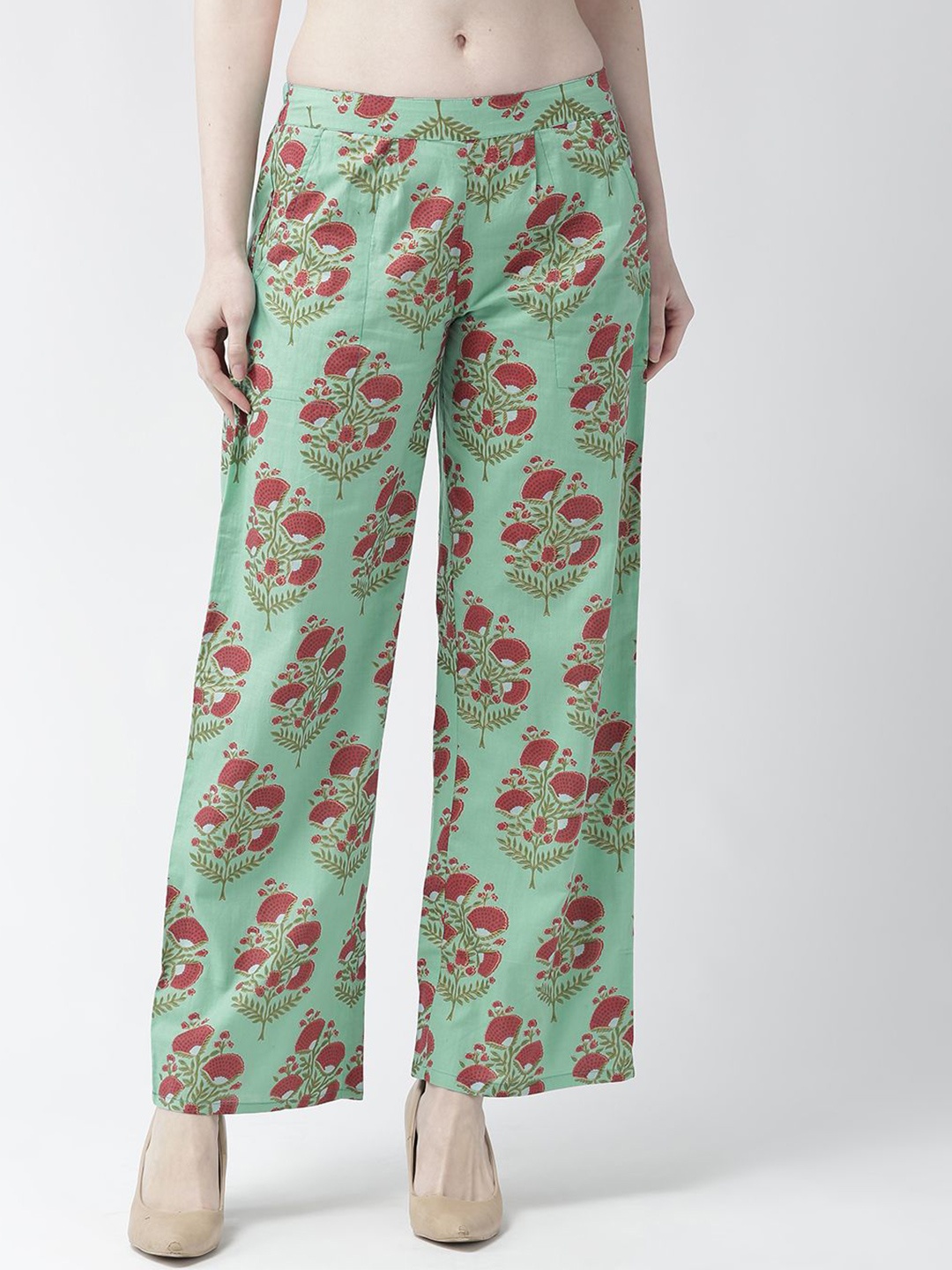 

Anouk Women Floral Printed Ethnic Palazzos, Green