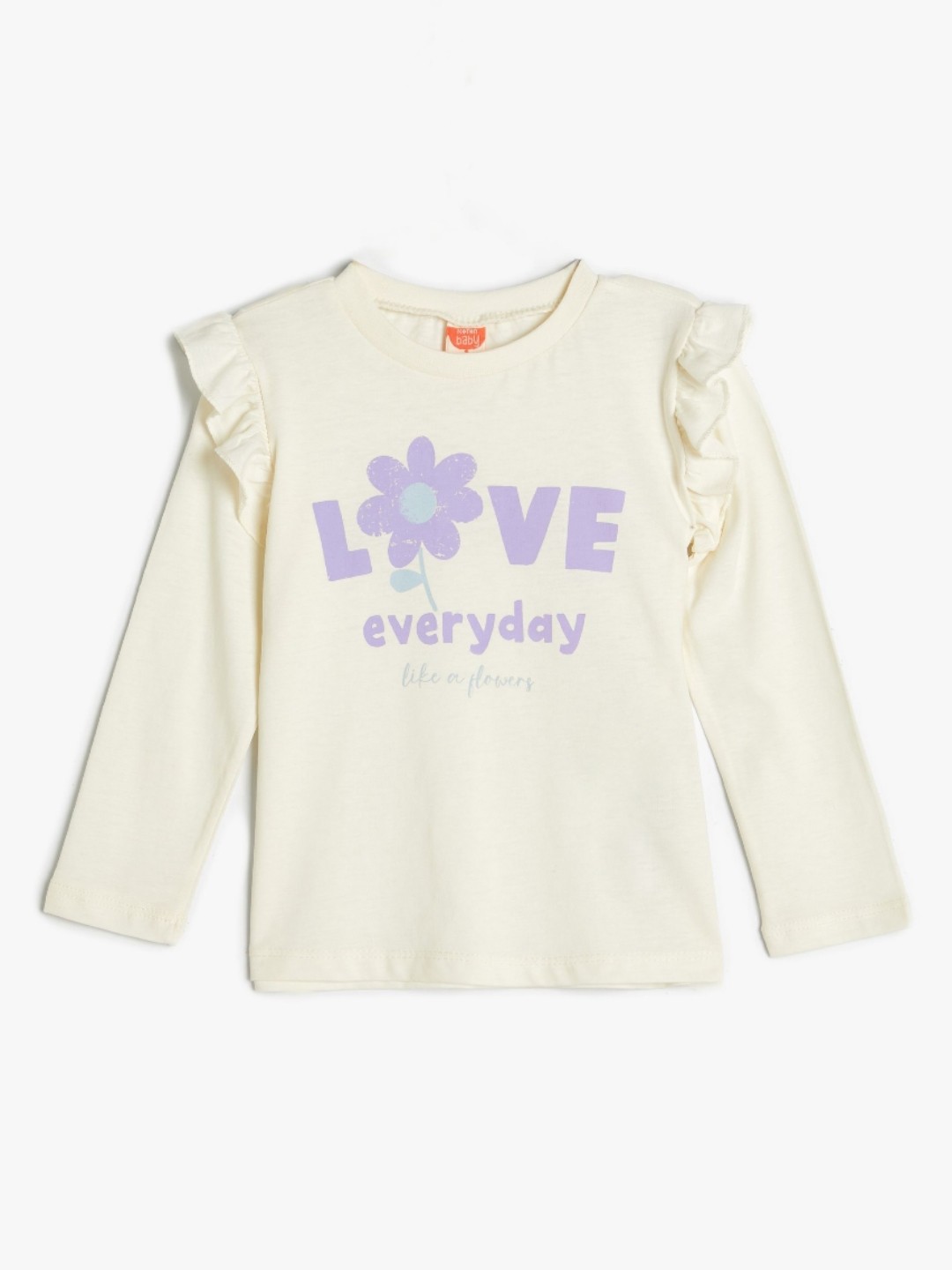 

Koton Girls Typography Printed Applique T-shirt, White