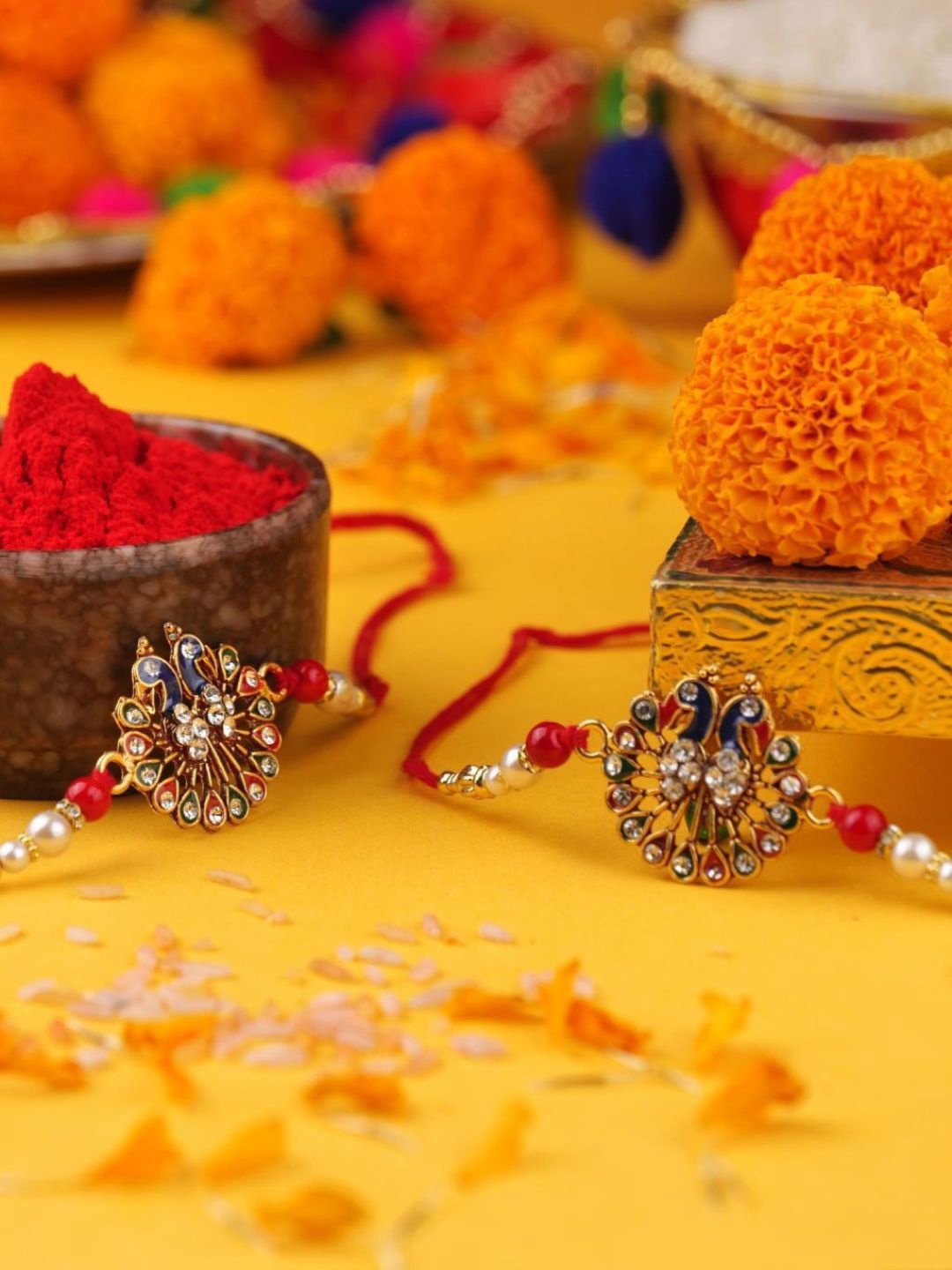 

Crunchy Fashion Thread Rakhi, Gold