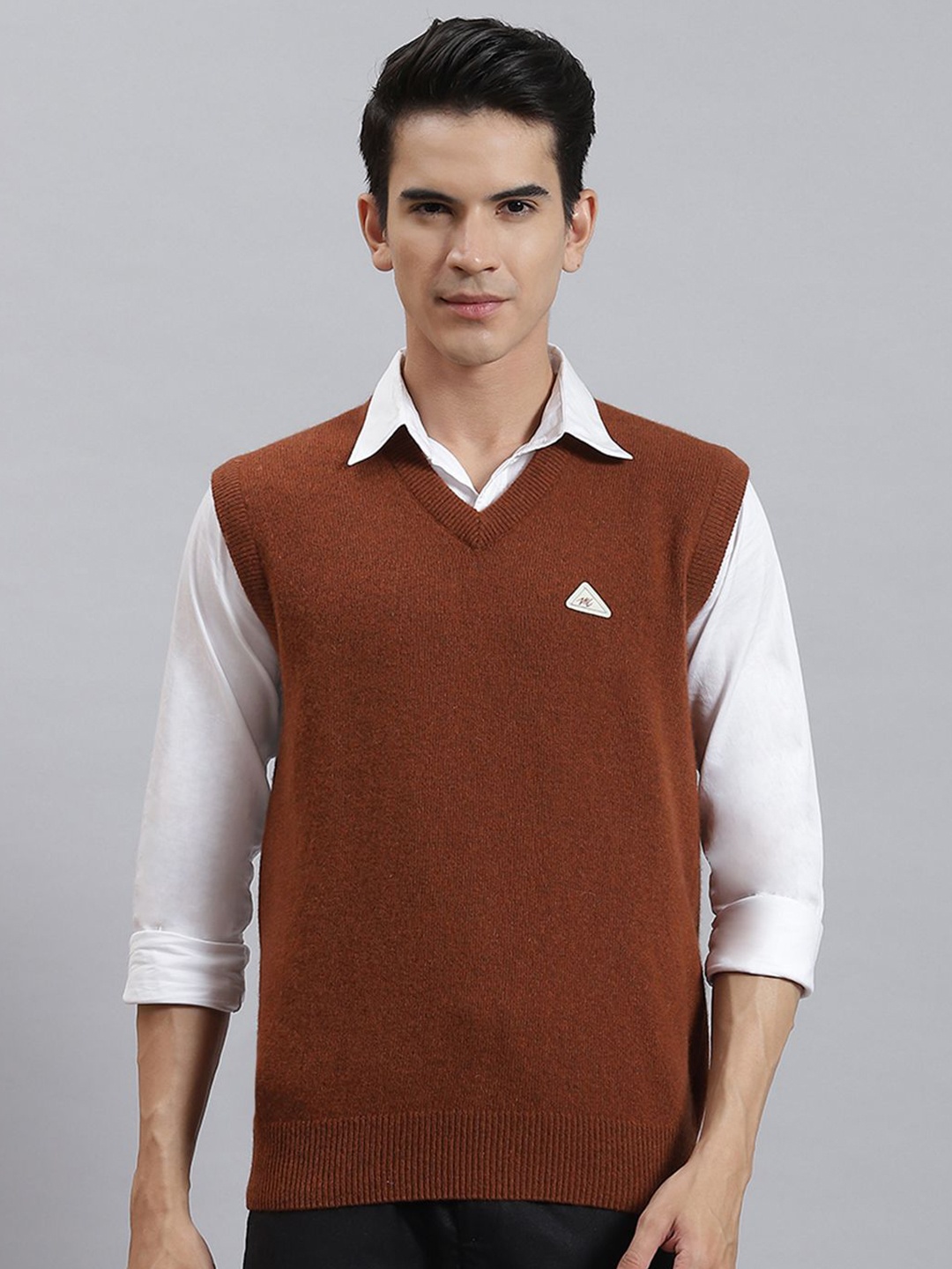 

Monte Carlo Men Woollen Sweater Vest, Rust