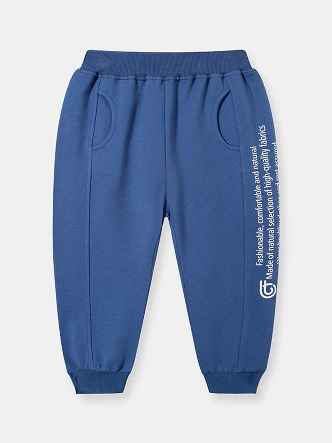 

StyleCast Kids Typographic Printed Cotton Mid Rise Joggers, Blue