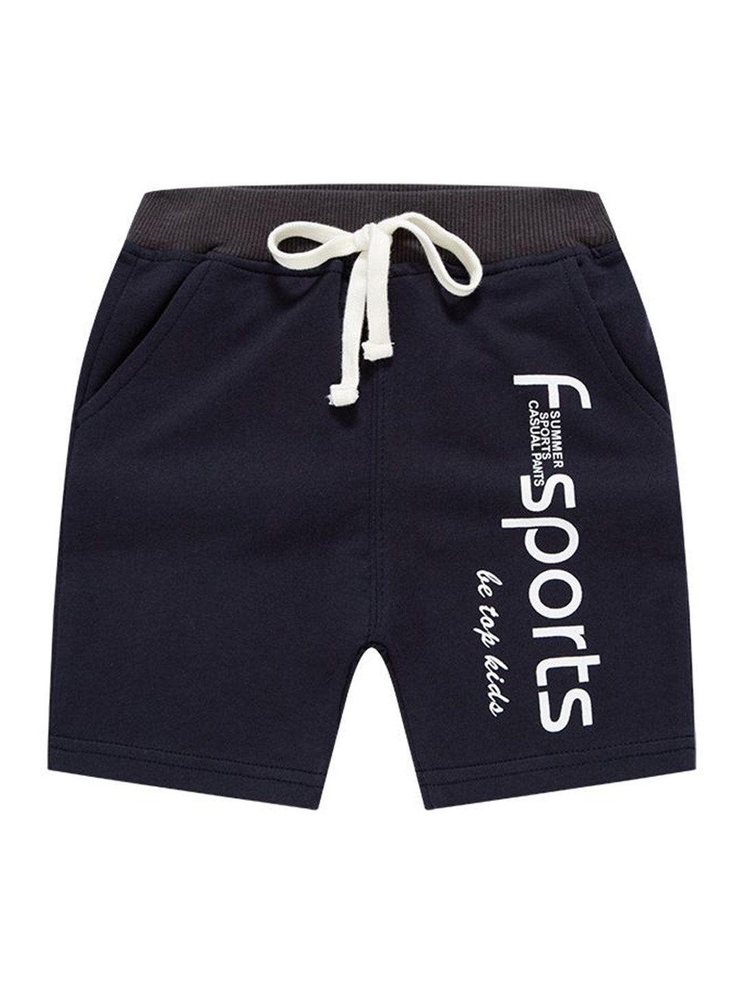 

StyleCast Unisex Kids Solid Typography Shorts, Navy blue