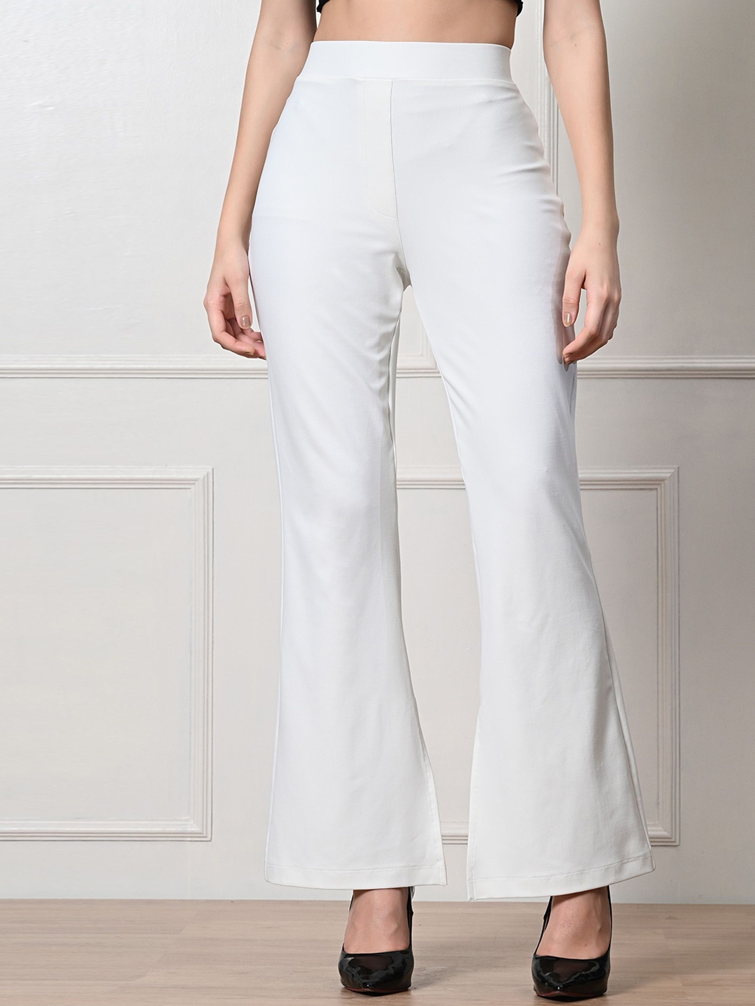 

PANDORNA Women High-Rise Trousers, White