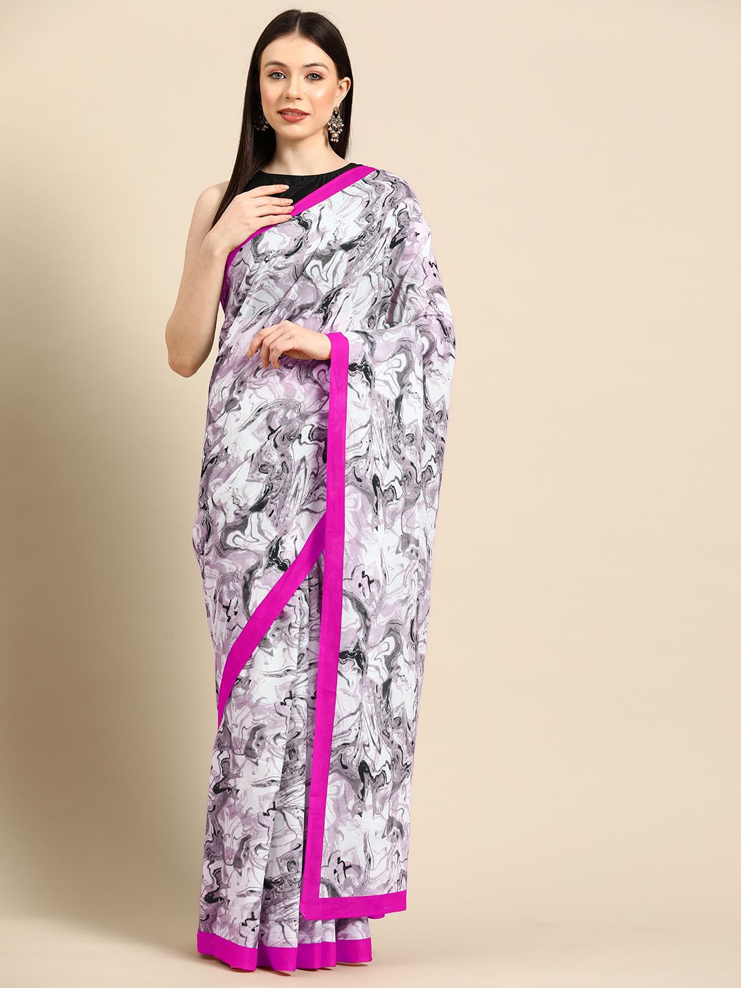 

BUTA BUTI Pure Cotton Saree, Pink
