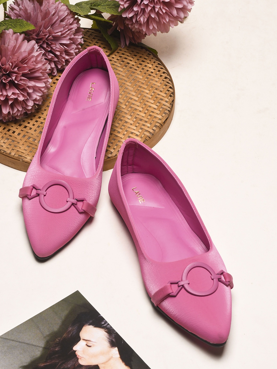 

Lavie Women Embellished Pointed Toe Ballerinas, Pink