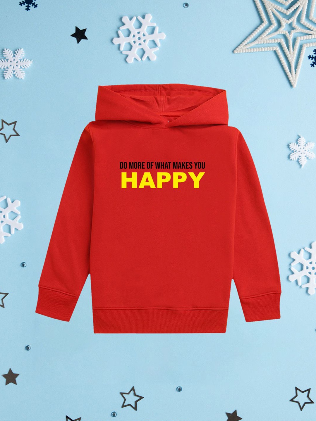 

NUSYL Girls Printed Hooded Sweatshirt, Red