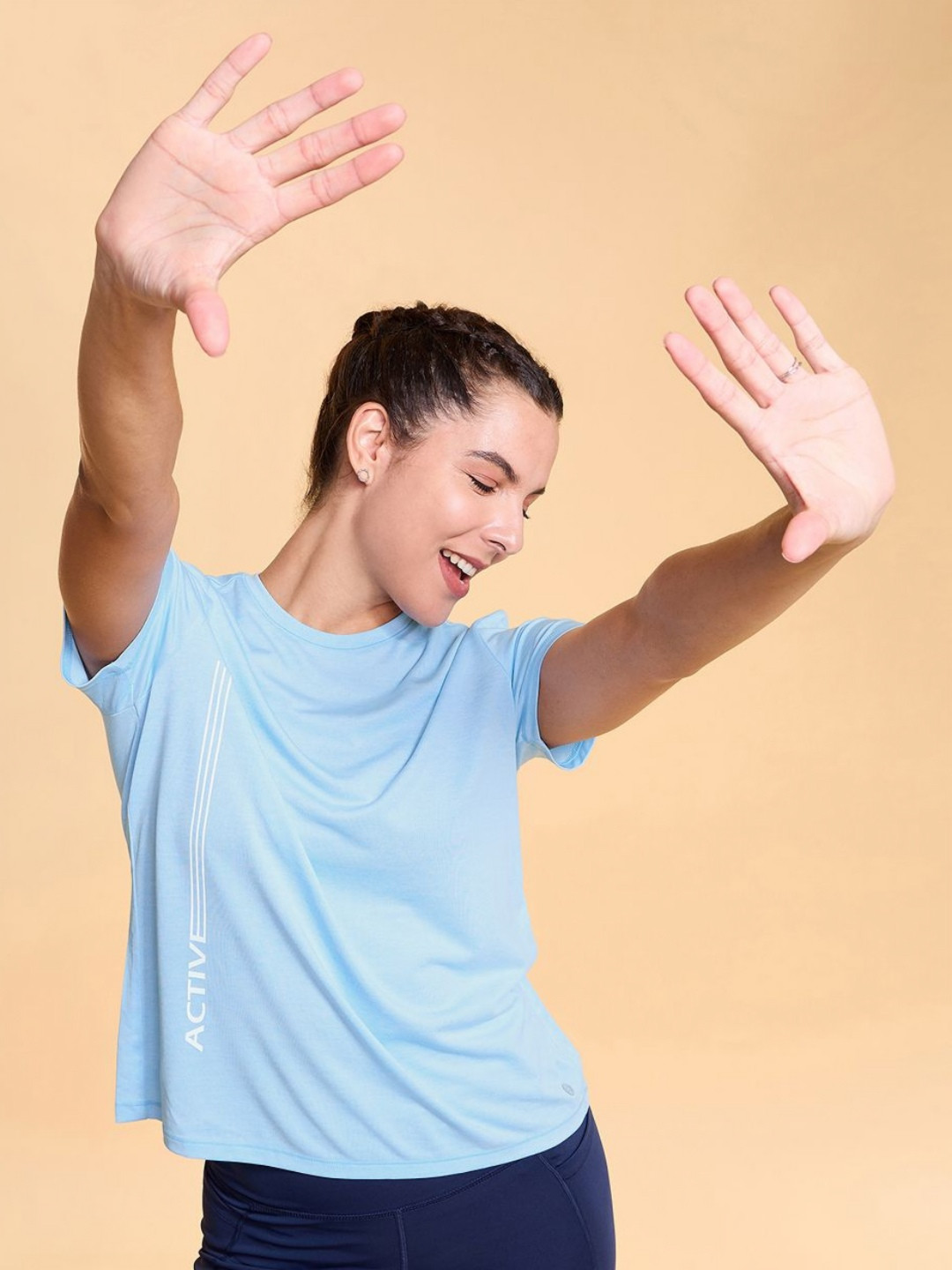 

Enamor Women Typography Printed Round Neck T-Shirt, Blue