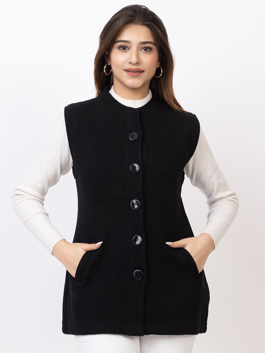 

TWENTY ME Women Woollen Cardigan, Black