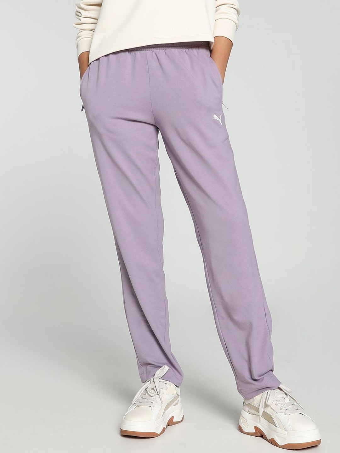 

Puma Zippered Jersey Women Sweatpants, Purple