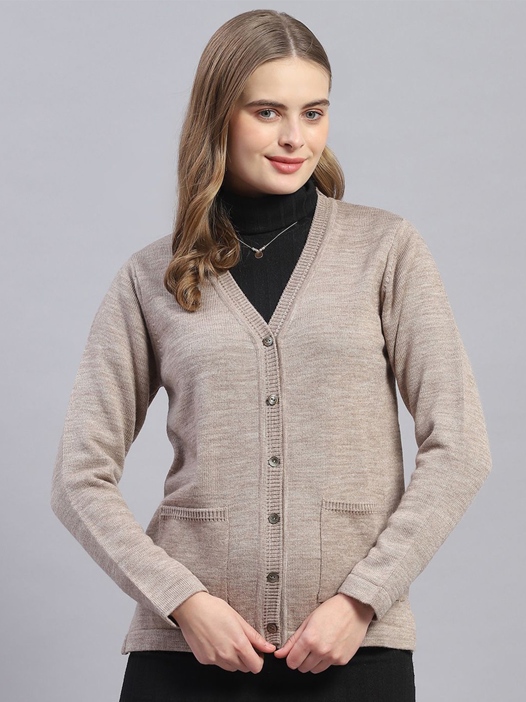 

Monte Carlo Women Woollen Cardigan, Brown