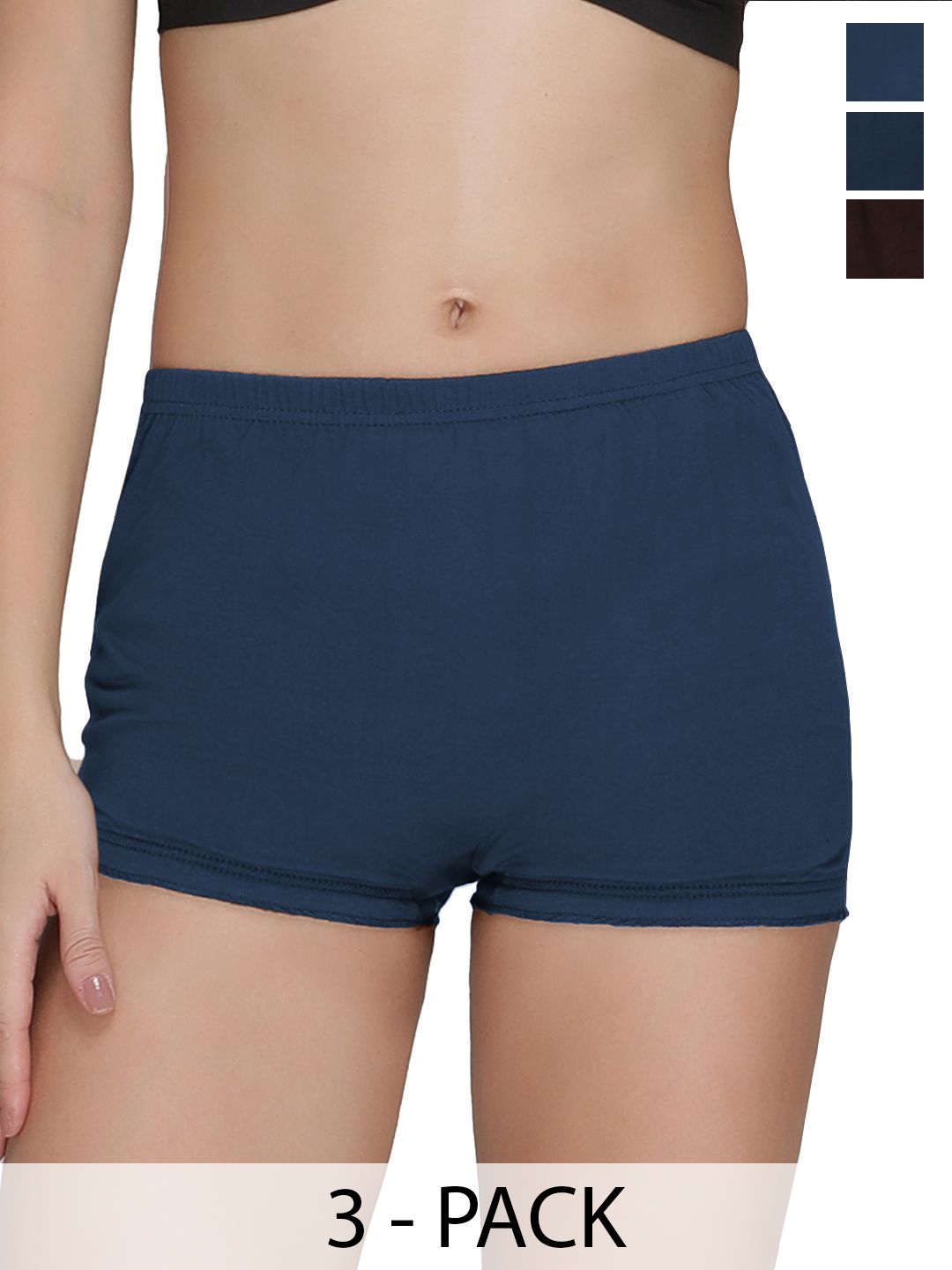 

AMUL COMFY Pack of 3 Anti Microbial Mid Waist Boy Short Briefs-AC-PLBLOOMIE-NY-PE-CB-S-3P, Blue