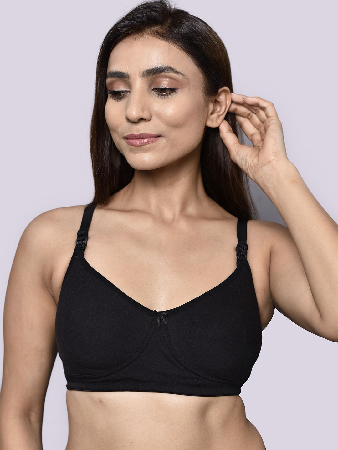 

Inner Sense Full Coverage Organic Cotton Antimicrobial Maternity Bra, Black
