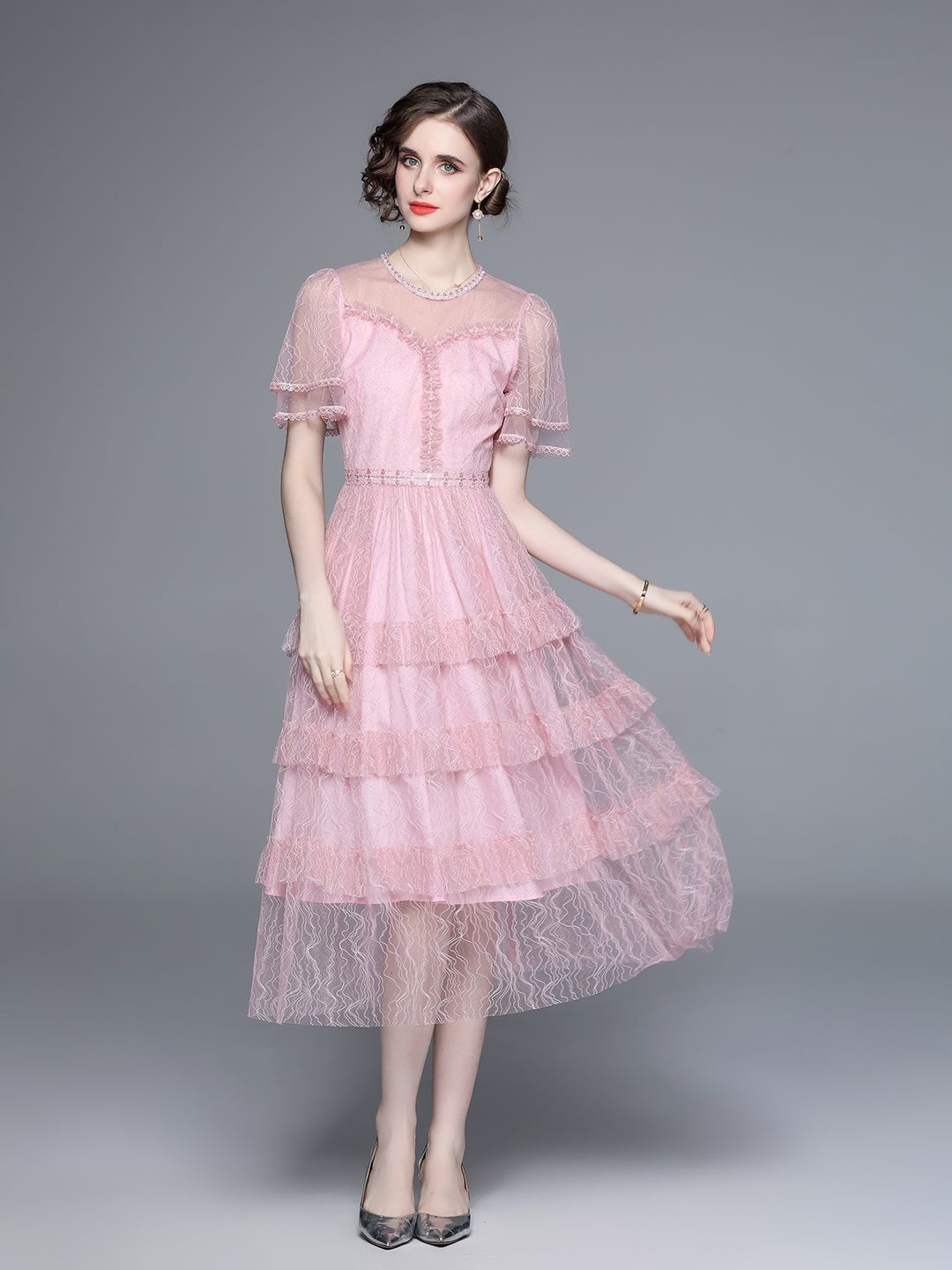 

JC Collection A-Line Midi Dress, Pink