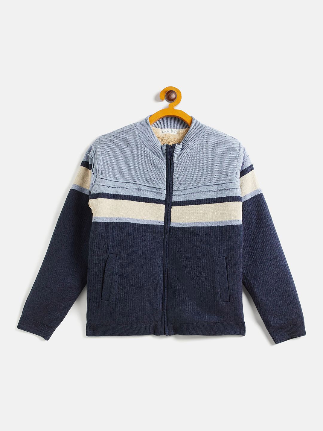 

JWAAQ Boys Striped Cardigan, Blue