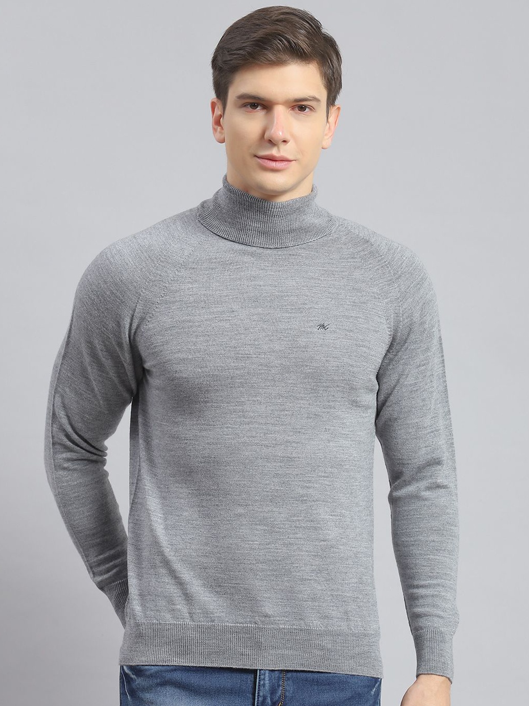 

Monte Carlo Men Woollen Pullover, Grey melange