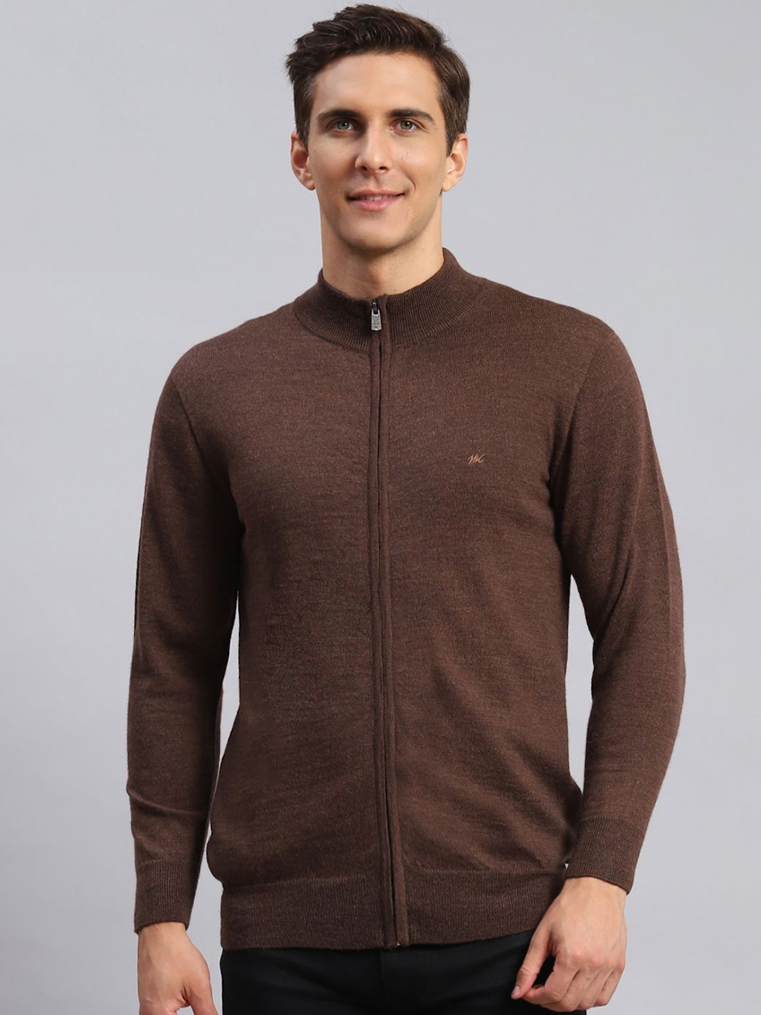 

Monte Carlo Men Woollen Cardigan, Brown