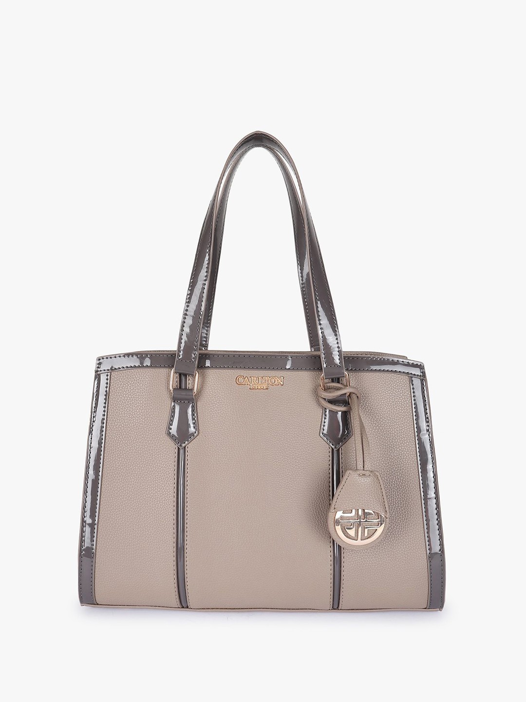 

Carlton London Structured Shoulder Bag with Quilted, Taupe