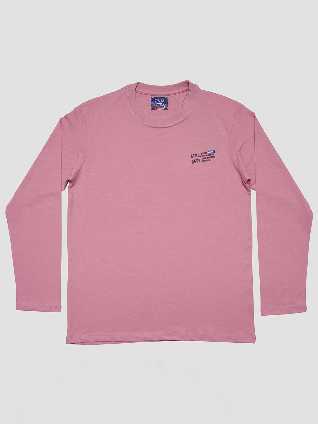

TWIX Boys Solid Round Neck Cotton T-Shirt, Pink