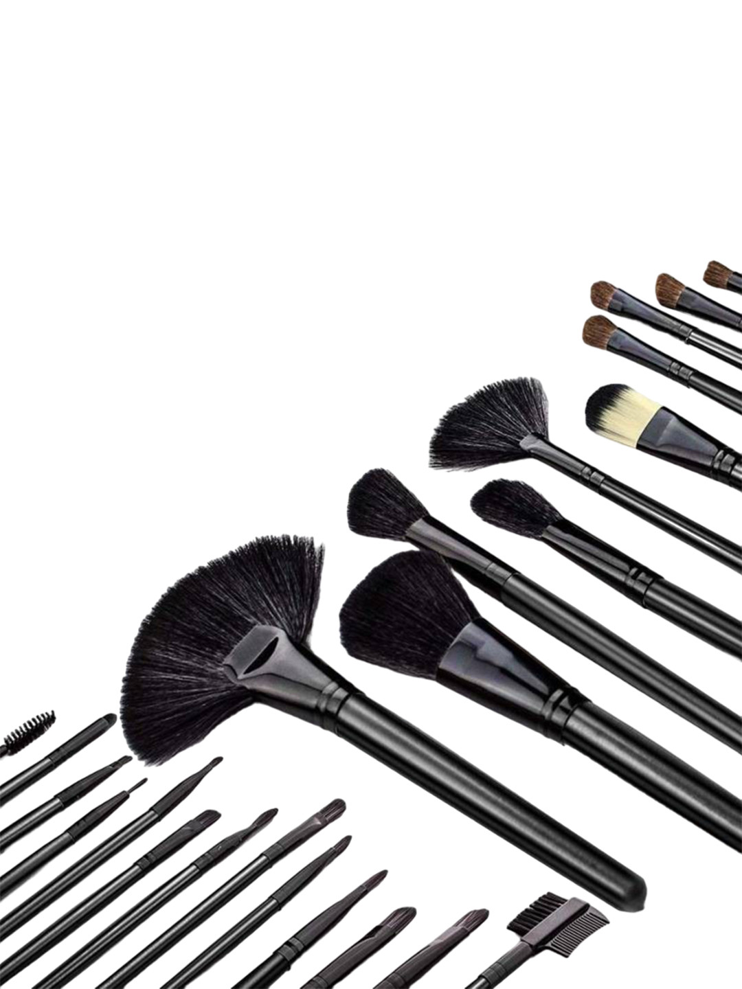 

Yoana Set of 24 PDR Makeup Brushes With Leather Pouch, Black