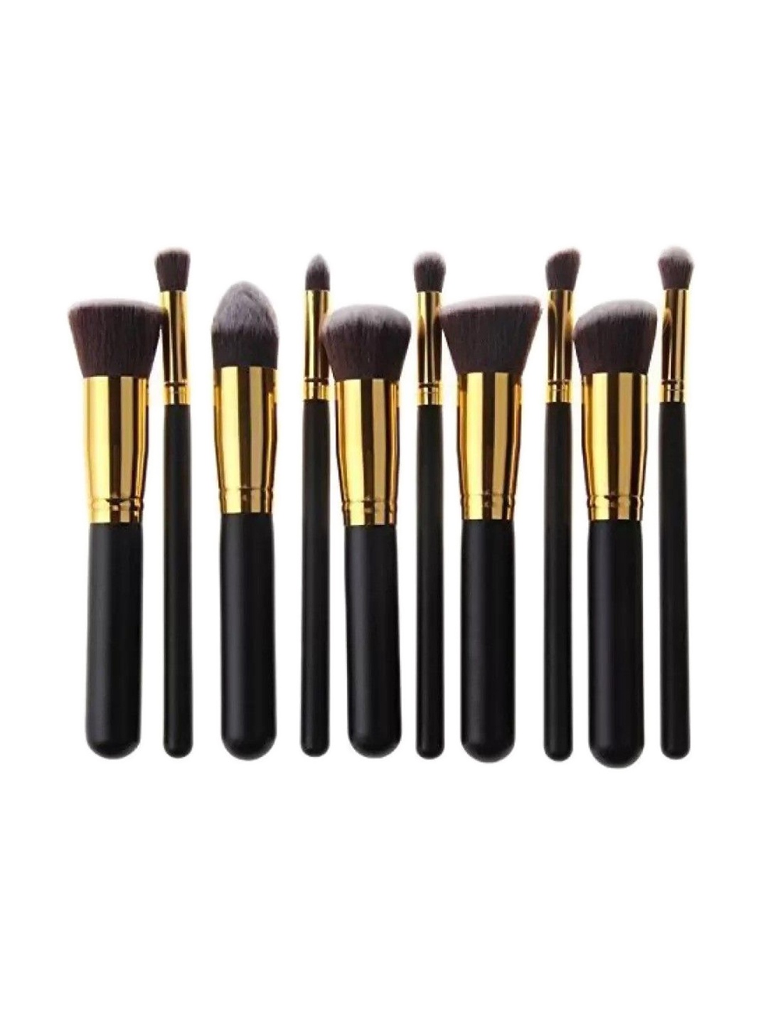 

Yoana Set Of 10 Beauty Premium Cosmetics Makeup Brushes, Black