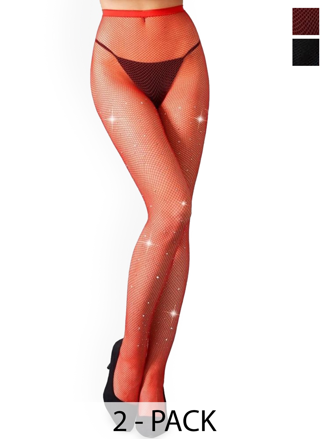 

BAESD Pack Of 2 Sheer Sparkle Stockings, Black