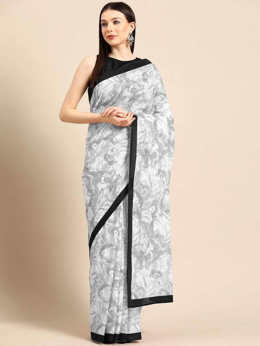 

BUTA BUTI Pure Cotton Saree, Grey