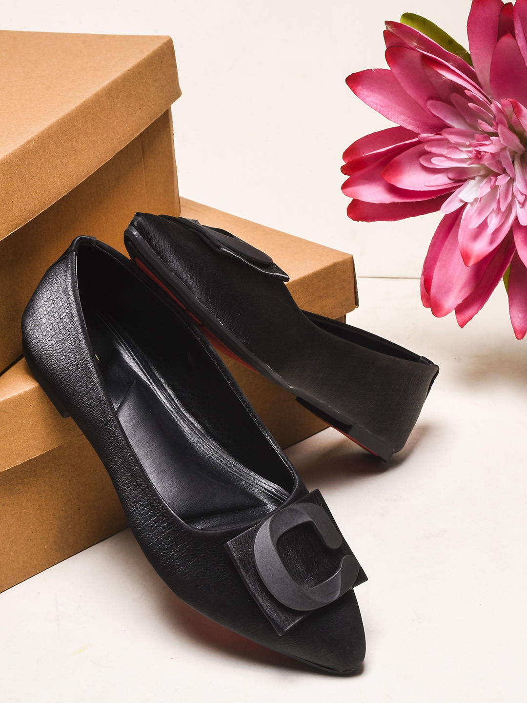 

Lavie Women Embellished Pointed Toe Ballerinas, Black