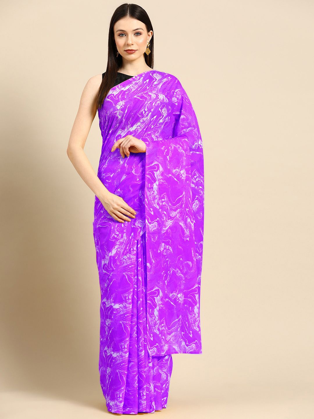 

BUTA BUTI Pure Cotton Saree, Purple