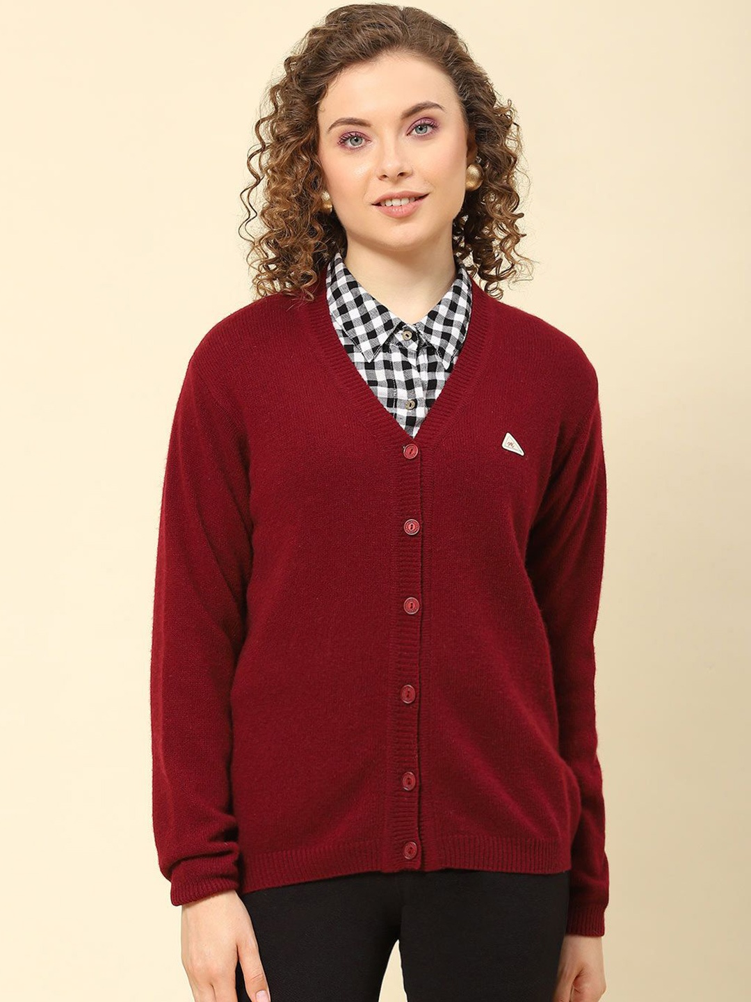 

Monte Carlo Women Woollen Cardigan, Maroon