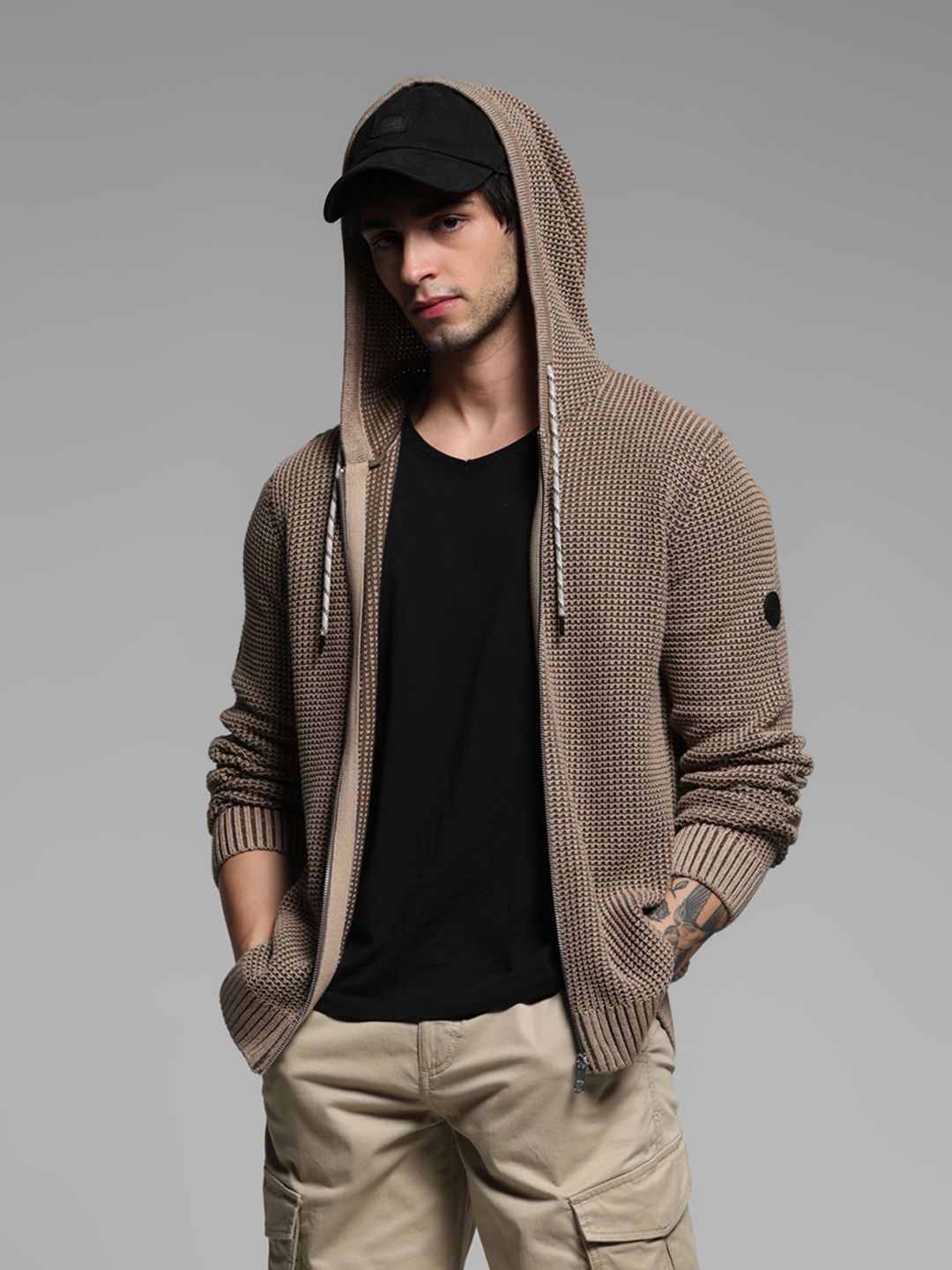 

Jack & Jones Men Hooded Sweatshirt, Beige
