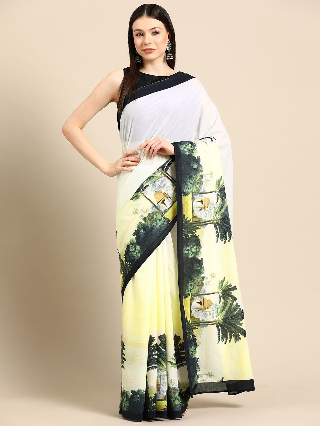 

BUTA BUTI Pure Cotton Saree, Yellow