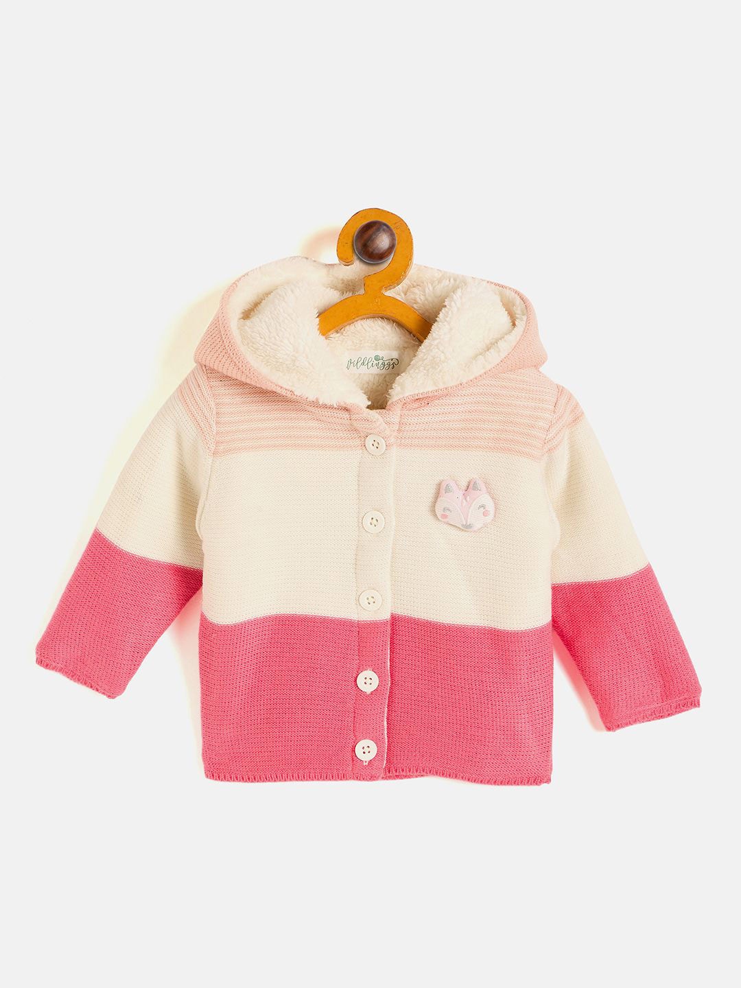 

JWAAQ Girls Colourblocked Cardigan, Pink