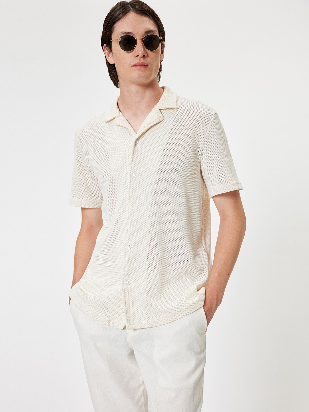 

Koton Men Opaque Striped Casual Shirt, Beige